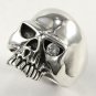 DIAMOND ROCKER SKULL 925 STERLING SILVER RING Sz 12 NEW