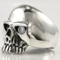 DIAMOND ROCKER SKULL 925 STERLING SILVER RING Sz 12 NEW