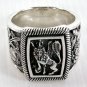 RASTA LION RAMPANT SOLID STERLING SILVER RING Sz 8.5