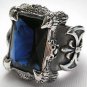 BLUE DRAGON CLAW AXE STERLING SILVER MENS RING 10.25