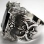 BLUE DRAGON CLAW AXE STERLING SILVER MENS RING 10.25