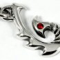 GARNET FISHHOOK 925 STERLING SILVER PENDANT NECKLACE