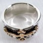 YELLOW GOLD CROSS STERLING SILVER MENS RING Sz 10 NEW