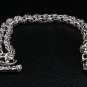 FLAMING SKULL 925 STERLING SILVER CHAIN NECKLACE NEW