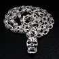 FLAMING SKULL 925 STERLING SILVER CHAIN NECKLACE NEW