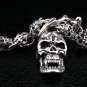FLAMING SKULL 925 STERLING SILVER CHAIN NECKLACE NEW
