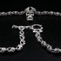 FLAMING SKULL 925 STERLING SILVER CHAIN NECKLACE NEW