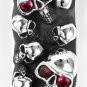 RUBY SKULL STERLING SILVER BILL HOLDER MENS MONEY CLIP