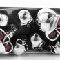 RUBY SKULL STERLING SILVER BILL HOLDER MENS MONEY CLIP