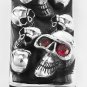 RUBY SKULL STERLING SILVER BILL HOLDER MENS MONEY CLIP