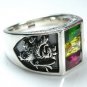 CELTIC RASTA LION RAMPANT STERLING SILVER MENS RING Sz 12.5
