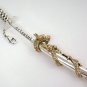 YELLOW GOLD DRAGON SWORD STERLING SILVER PENDANT NEW