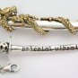 YELLOW GOLD DRAGON SWORD STERLING SILVER PENDANT NEW