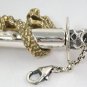 YELLOW GOLD DRAGON SWORD STERLING SILVER PENDANT NEW