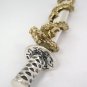 YELLOW GOLD DRAGON SWORD STERLING SILVER PENDANT NEW