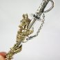 YELLOW GOLD DRAGON SWORD STERLING SILVER PENDANT NEW