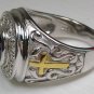 CHRISTIAN BISHOP AMETHYST STERLING 925 SILVER MENS RING