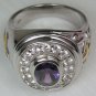 CHRISTIAN BISHOP AMETHYST STERLING 925 SILVER MENS RING
