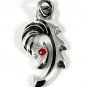 GARNET FISHHOOK STERLING SILVER PENDANT CHARM CHAIN