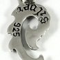 GARNET FISHHOOK STERLING SILVER PENDANT CHARM CHAIN