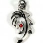 GARNET FISHHOOK STERLING SILVER PENDANT CHARM CHAIN