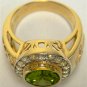 PERIDOT CHRISTIAN BISHOP YELLOW GOLD SILVER MENS RING