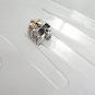 14K GOLD CROSS SKULL STERLING SILVER MENS RING Sz 7.5