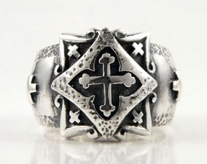 CELTIC CROSS SOLID 925 STERLING SILVER MENS BAND RING