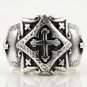 CELTIC CROSS SOLID 925 STERLING SILVER MENS BAND RING