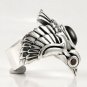 PHOENIX PHINIX EAGLE BIRD BLACK STAR SILVER RING Sz 12