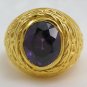 AMETHYST BISHOP EASTER 14K YELLOW GOLD SILVER RING NEW