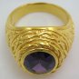 AMETHYST BISHOP EASTER 14K YELLOW GOLD SILVER RING NEW