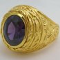 AMETHYST BISHOP EASTER 14K YELLOW GOLD SILVER RING NEW
