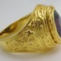 AMETHYST BISHOP EASTER 14K YELLOW GOLD SILVER RING NEW