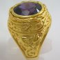 AMETHYST BISHOP EASTER 14K YELLOW GOLD SILVER RING NEW