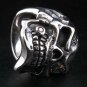 DIAMOND HEAVY MAFIA SKULL STERLING SILVER RING ALL SIZES
