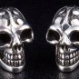 TATTOO SKULL 925 STERLING SILVER GOTHIC STUD EARRINGS