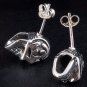 TATTOO SKULL 925 STERLING SILVER GOTHIC STUD EARRINGS