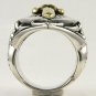 14K YELLOW GOLD SWORD STERLING SILVER RING Sz 10.5 NEW