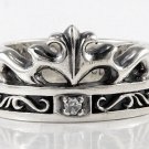 DIAMOND CELTIC CROWN 925 STERLING SILVER RING Sz 13 NEW