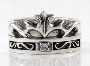 DIAMOND CELTIC CROWN 925 STERLING SILVER RING Sz 13 NEW