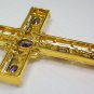 AMETHYST YELLOW GOLD BISHOP CROSS PECTORAL PENDANT NEW