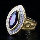 MARQUISE AMETHYST 14K YELLOW GOLD WOMENS CHRISTIAN RING