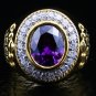 DIAMOND CROWN 14K YELLOW GOLD AMETHYST BISHOP RING NEW