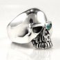 BLUE TOPAZ SKULL 925 STERLING SILVER RING Sz 10.25 NEW