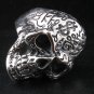 TATTOO SKULL BIG 925 STERLING SILVER BIKER RING Sz 9.5