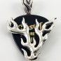 GOTHIC FLAME GUITAR PICK HOLDER STERLING SILVER PENDANT