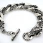 DRAGON TRIBAL STERLING SILVER CHAIN BRACELET 8.75"