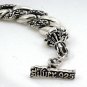 DRAGON TRIBAL STERLING SILVER CHAIN BRACELET 8.75"