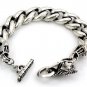 DRAGON TRIBAL STERLING SILVER CHAIN BRACELET 8.75"